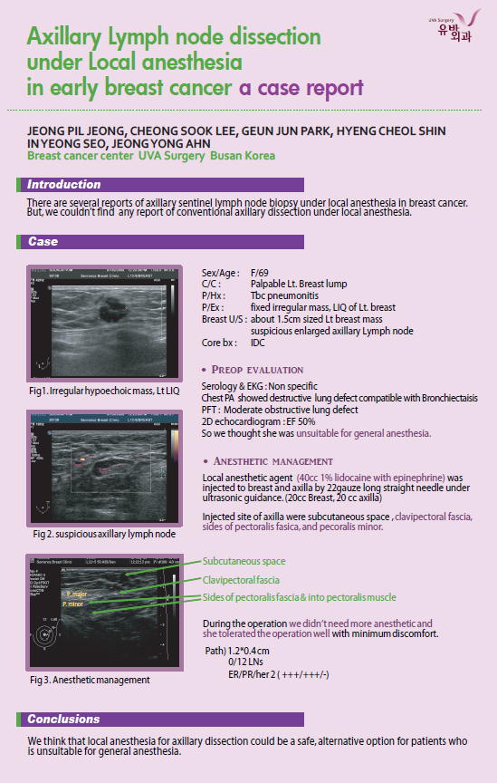 13. 2010 춘계 한국유방암학회 조기유방암에서 국소마취하에 시행한 액와부 림프절곽청술.png